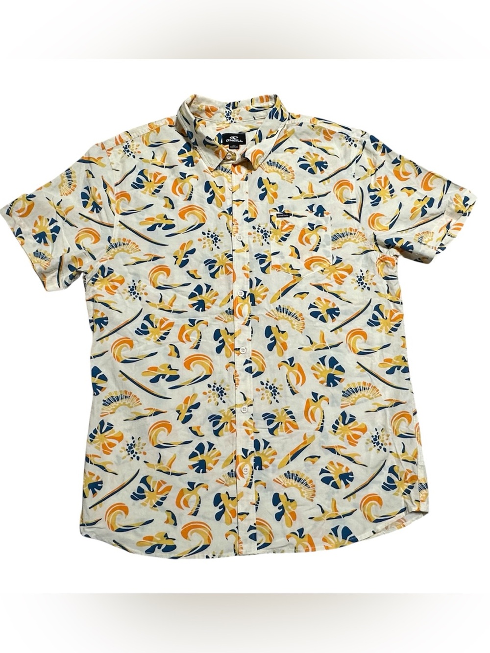 O'Neill Oasis Eco yellow shirt size XL tropical vacation tourist shirt